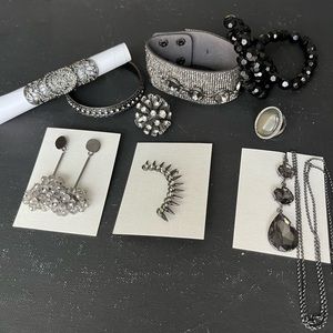 Black Crystal Fashion Jewelry Set